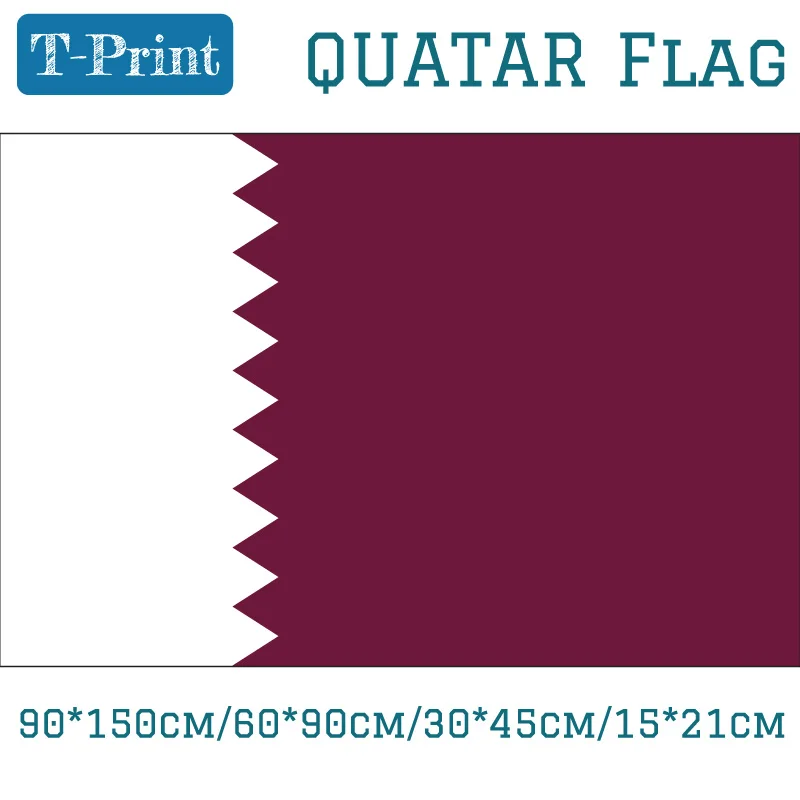 

3*5 Feet Hanging Flag 90*150cm/60*90cm/30*45cm/15*21cm Quatar Flag