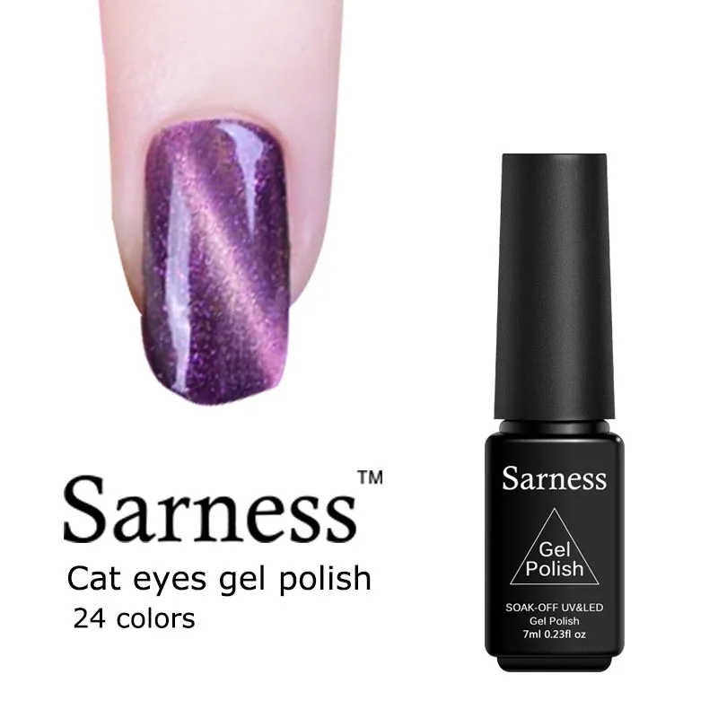 Sarness Хамелеон Cat Eye Gel Nail 24 Цвета Блеск Гель Лаки Soak Off UV Гель-лак 3D магнитный гель