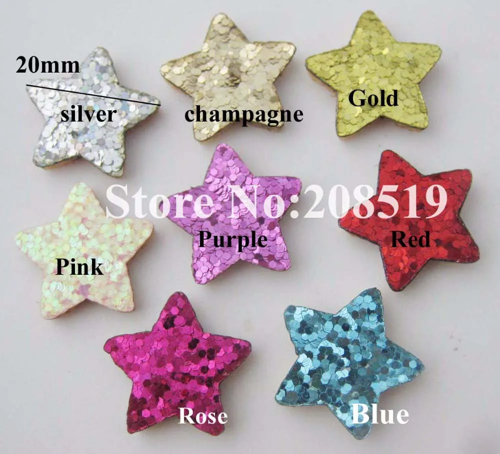 2cm mix colors PANVKN сияющий блеск мягкие аппликации звезды 2 см Разноцветные 120 шт для украшения волос DIY ремесла поставки - Цвет: 2cm mix colors