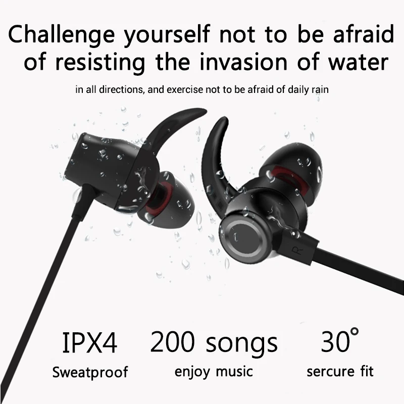 ROCK спортивные Bluetooth наушники с активным шумоподавлением с микрофоном наушники с магнитным шумоподавлением для бега стерео звук