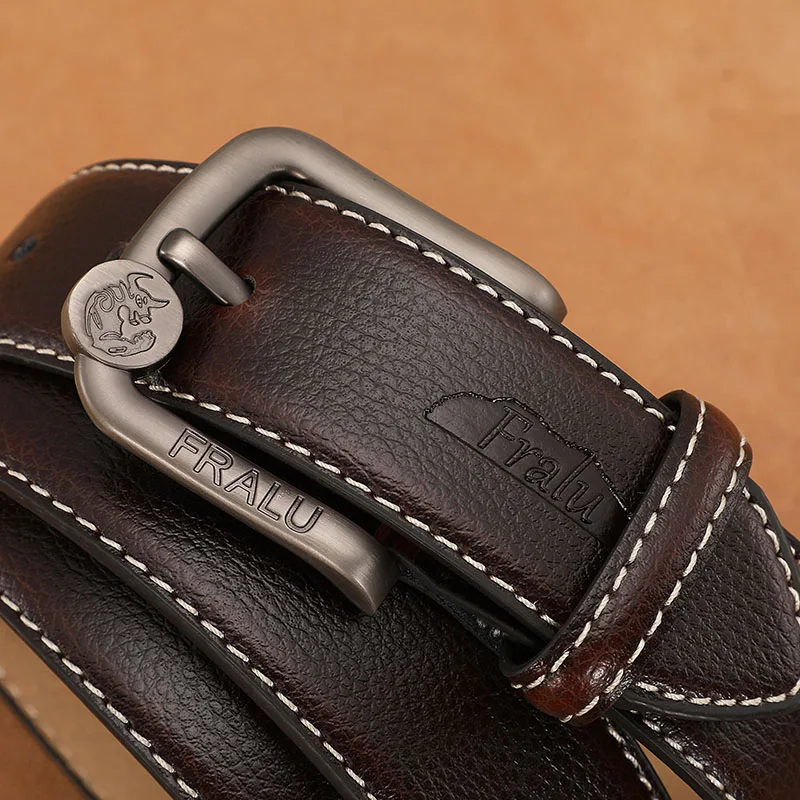 Ремень FRALU из натуральной воловьей кожи для мужчин роскошный модный классический