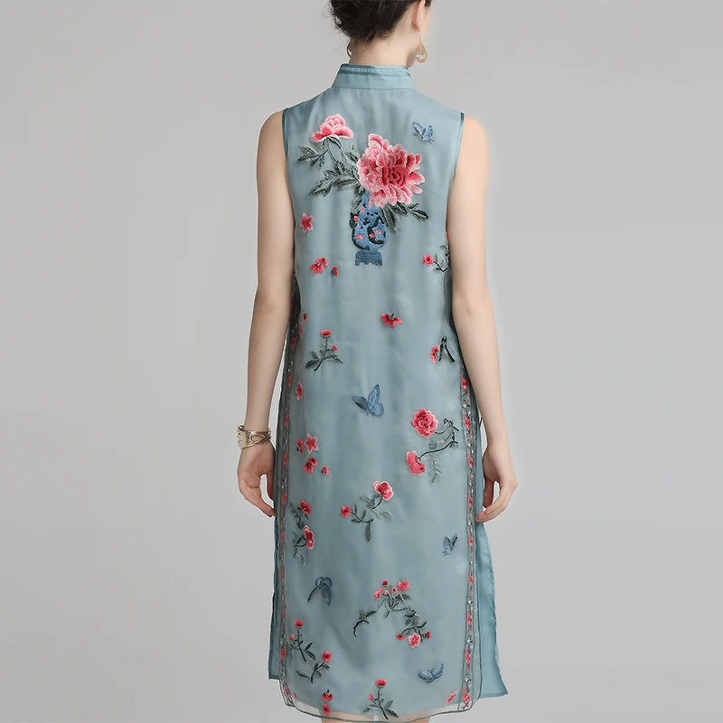 Высококачественное летнее женское платье в народном стиле cheongsam улучшенная