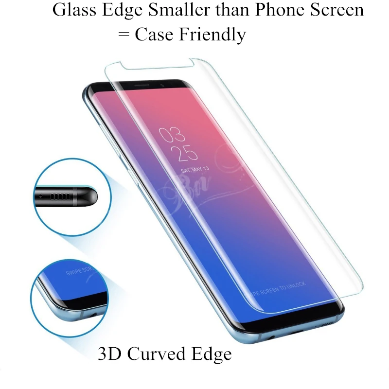 2 шт. 3D закаленное стекло защита для экрана Samsung Galaxy S9 Plus S8 Note 9 8 защитный чехол