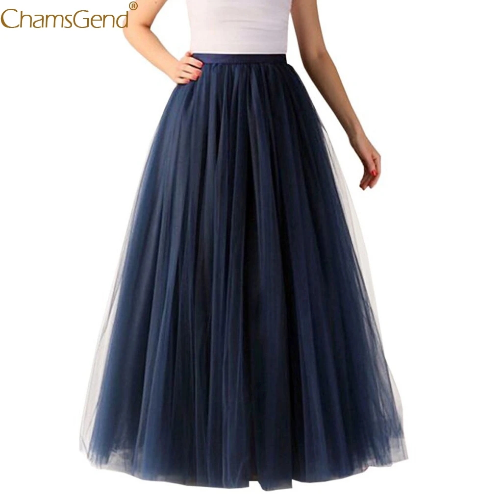 High Waist Long Skirts For Women Maxi Skirt Womens Tulle Pleated Gauze Princess Mesh Polyester Denim Jul | Женская одежда
