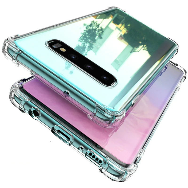 Подушка безопасности Мягкий силиконовый чехол из ТПУ для Samsung Galaxy S8 S9 S10 Plus S10e A8 J4 J6
