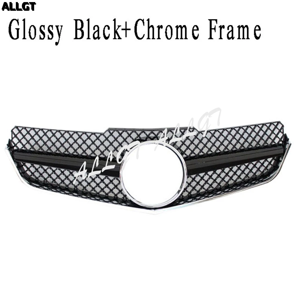 GlossBLK ChromeFrame Передняя решетка AMG Спортивная решетка для Mercedes Benz W207 E Class E550 E350 Coupe трансформер 2010 2011 2012 2013 - Цвет: GlossBLK ChromeFrame