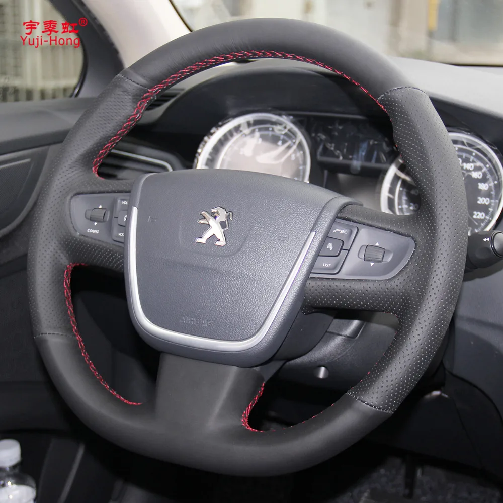 Чехол для автомобильного руля Yuji-Hong чехол Peugeot 508 (резиновый тип) верхний слой из