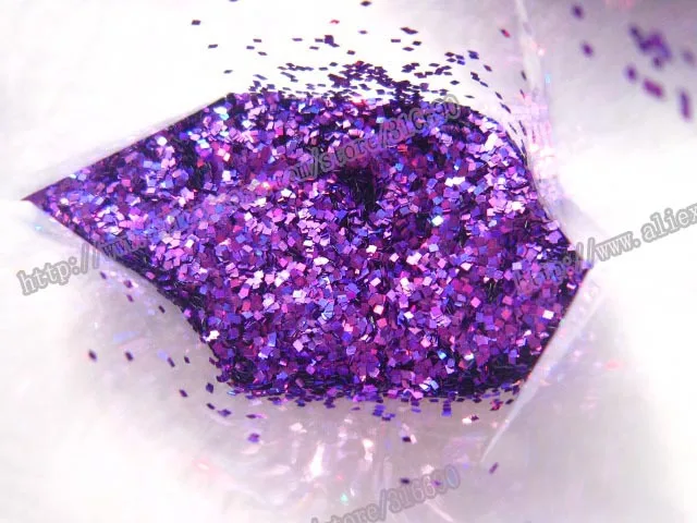 Бесплатная доставка темно фиолетовый лазерный порошок для ногтей/Блестящая