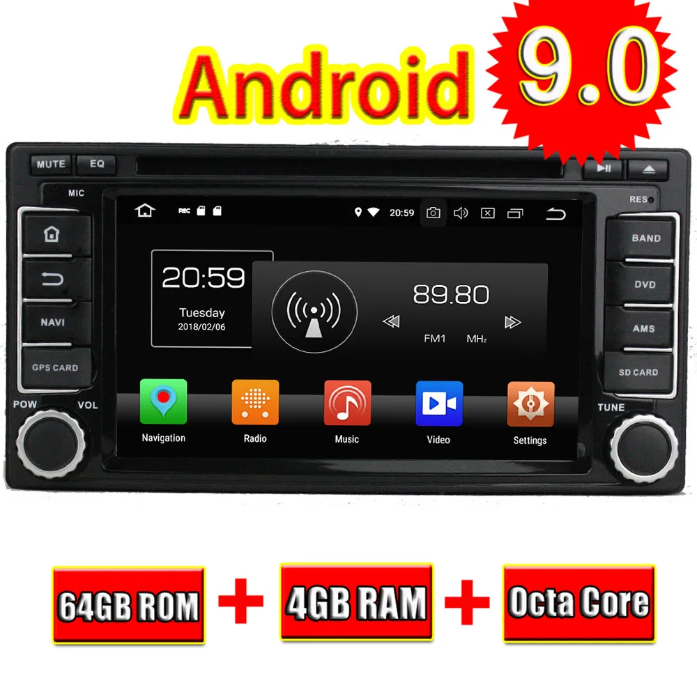 TOPNAVI Android 9 0 автомобильный медиа-центр DVD Авто плеер для Subaru Forester Impreza 2008 2009 2010 2011