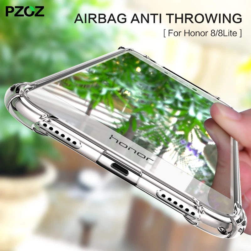 PZOZ For Huawei Honor 8 Lite Phone Case 2017 TPU Accessories Cover Bumper Silicone Shockproof 8Lite Pro Cases |