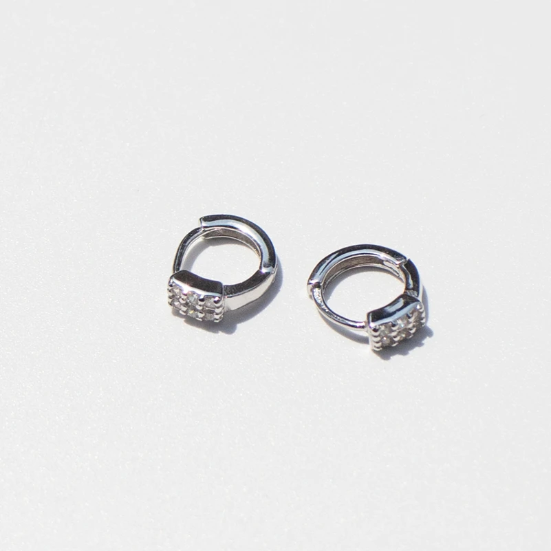 Серьги из стерлингового серебра S925 пробы модные циркониевые серьги с пряжкой для