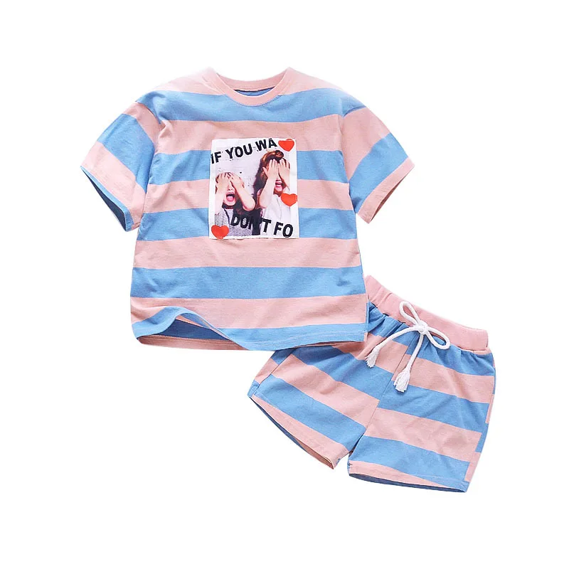 Мода 2019 года летняя одежда для девочек футболка с короткими рукавами маленьких