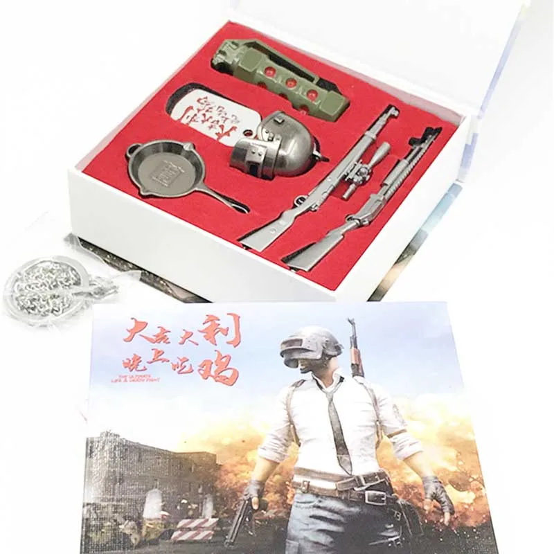Playerunknown's Battlegrounds Weapn брелок коробка игрушки Аниме пубг пистолет Пан шлем дым бум