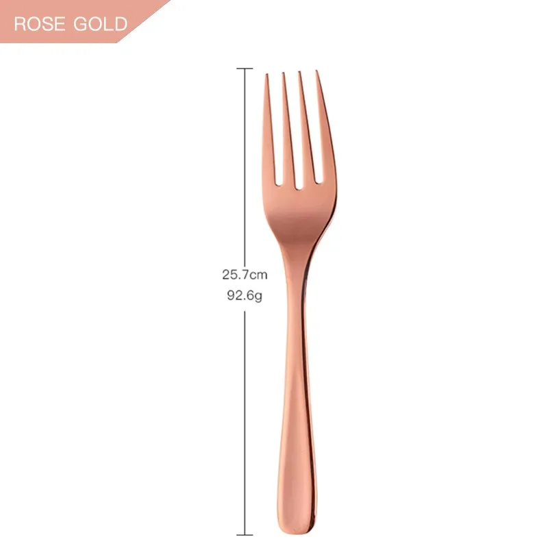 rose gold fork 1 pc Кухонные принадлежности, ложка для салата, вилка, дуршлаг, Высококачественная ложка для смешивания, ресторанная посуда, посуда для общественного питания, инструмент для буфета - Цвет: rose gold fork 1 pc