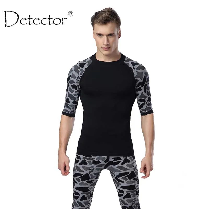 Детектор спорт человек фитнес Мужская рубашка Кроссфит футболка бег дышащий