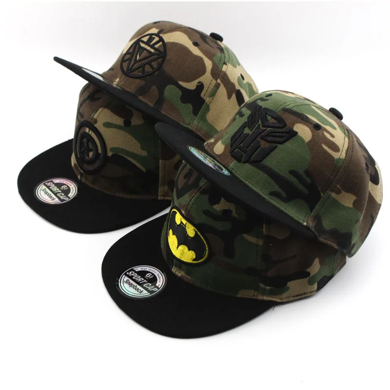 Супермен Бэтмен дети мультфильм девочки Мальчики Хлопок Snapback летняя кепка