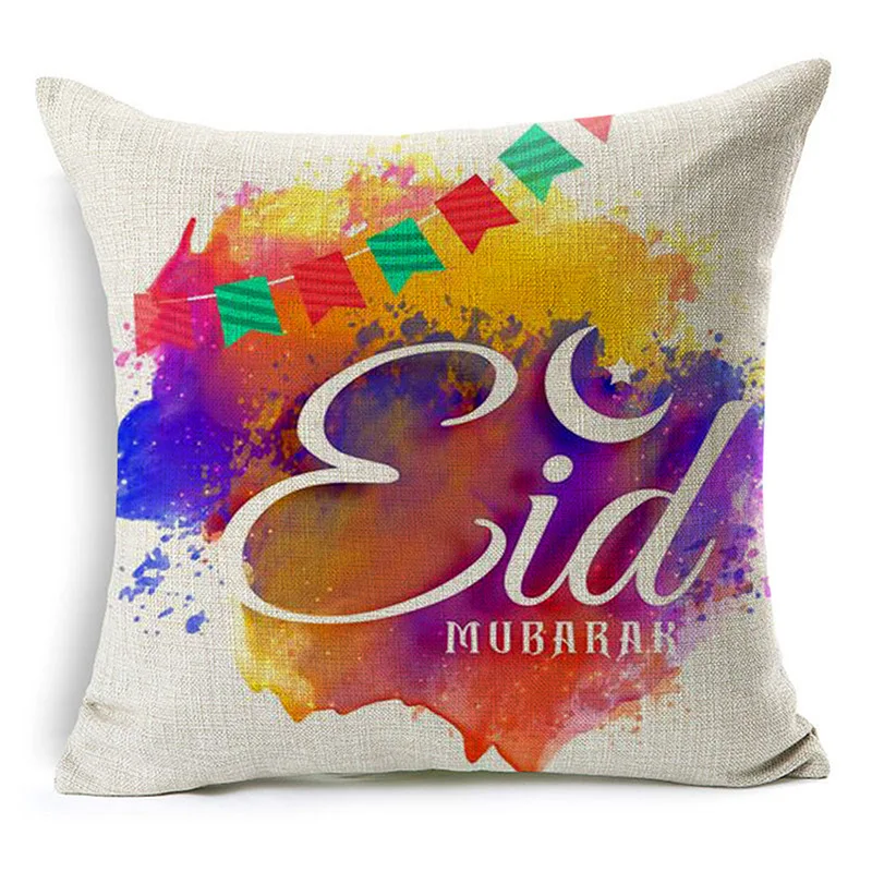 Ramadan Islamic Eid Mubarak For Home Decorations Pillow Case Decor Sofa Cotton Muslim Mosque Decorative Cushion Cover 45X45CM | Дом и сад