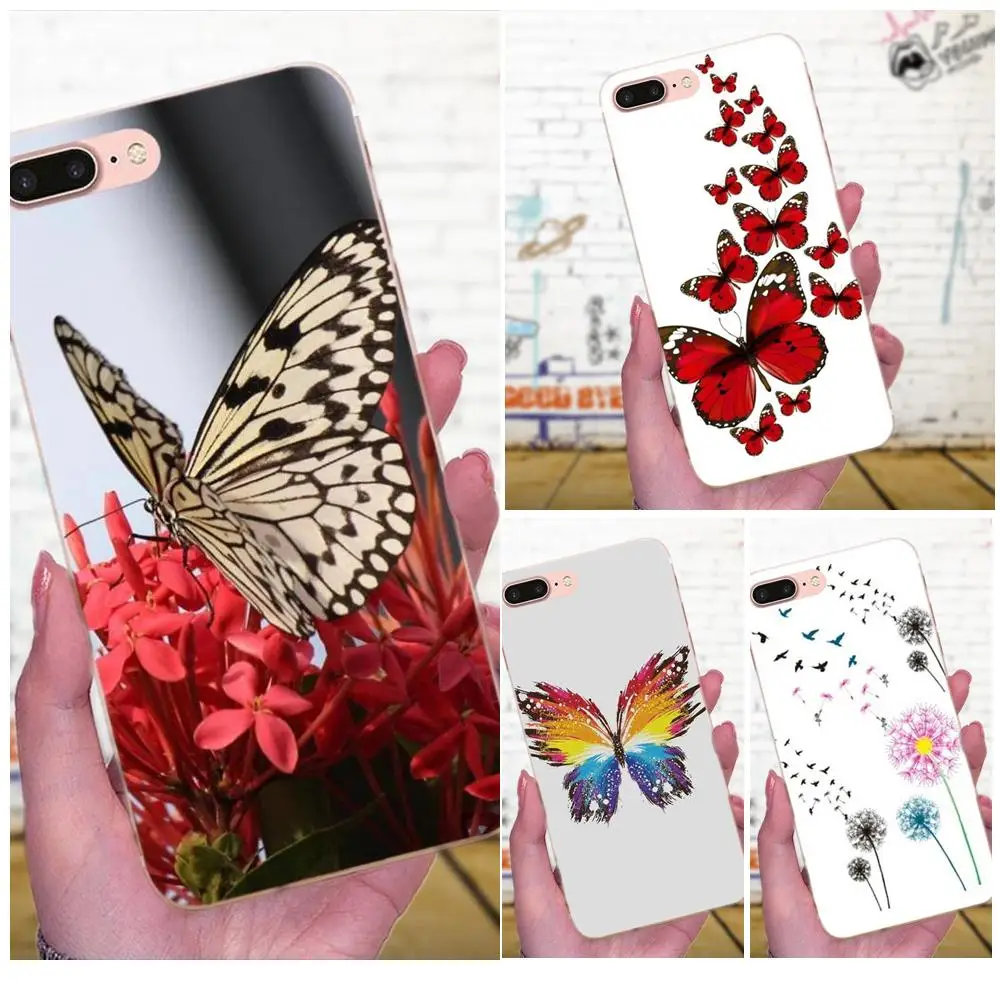 Чехол для мобильного телефона Apple iPhone 4 5 5C 6 6S 7 8 Plus X XS Max XR с рисунком бабочки