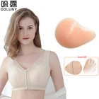 Силиконовые формы для груди и бюстгальтер для мастэктомии, кружевной искусственный спиральный бюстгальтер с кнопкой спереди D3