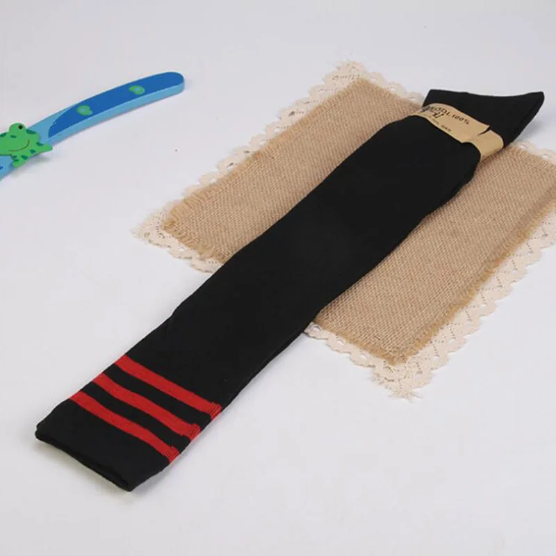 black and red Длинные теплые колготки выше колена для взрослых женщин; хлопковые чулки в полоску для костюмированной вечеринки в стиле аниме; осеннее сексуальное нижнее белье для школьниц - Color: black and red