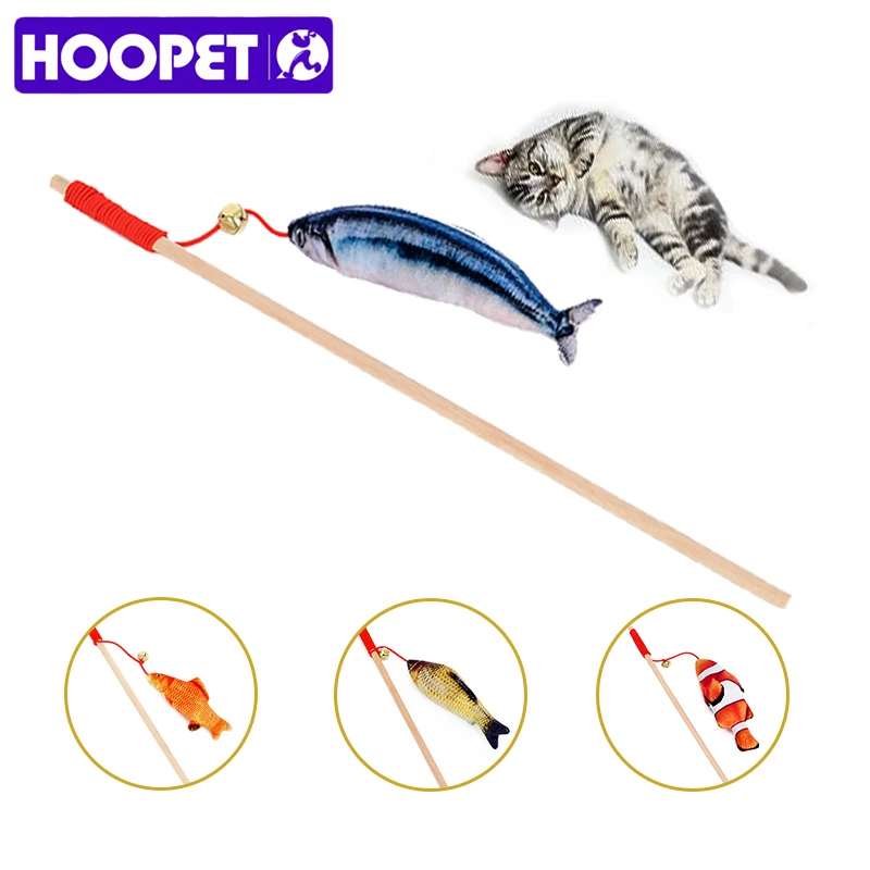 HOOPET кошка ручка уловителя игрушка рыба плюш домашнее животное Интерактивная