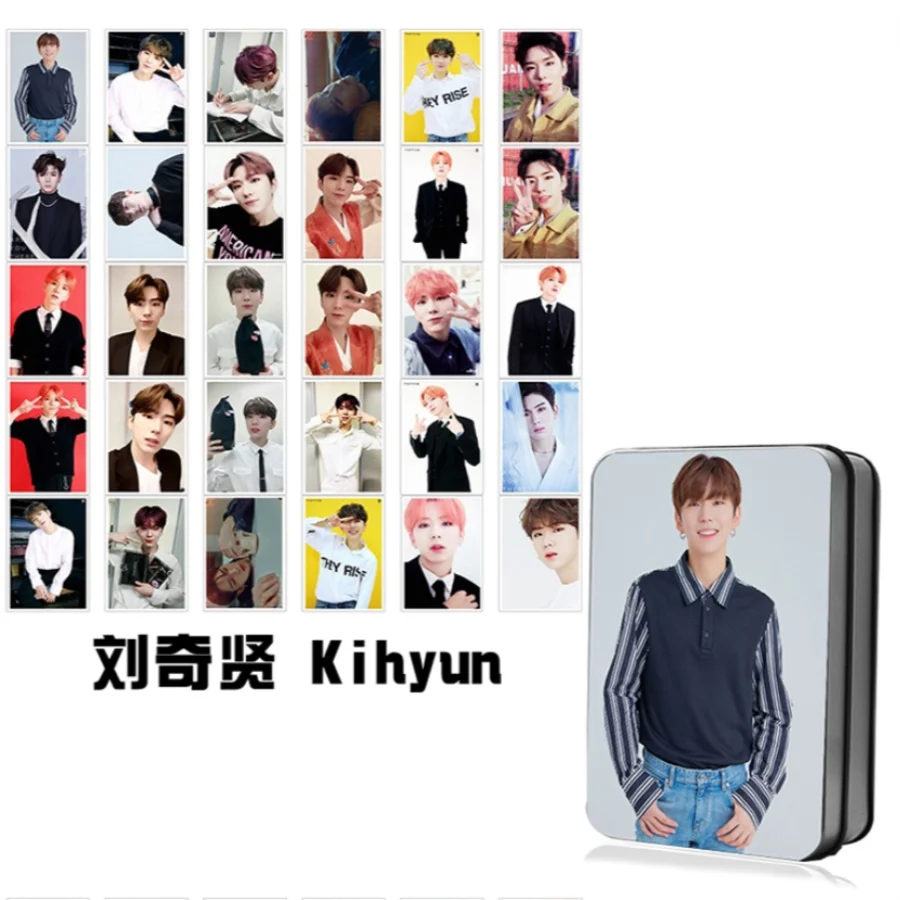 Kpop Monsta X Members HD Фотокарта I.M Shownu Polaroid Lomo фотокарты с металлической коробкой 30 шт