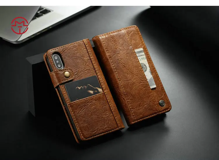 CaseMe Высокое качество кожаный чехол для iPhoneX Xs Винтаж Filp Кожаный чехол для iPhone8 7 6s плюс Чехол бумажник с 4 слот для карты