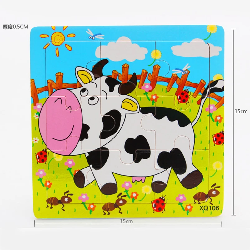 Стоматологический домик Детские деревянные игрушки 9 шт Пазлы милые Мультяшные