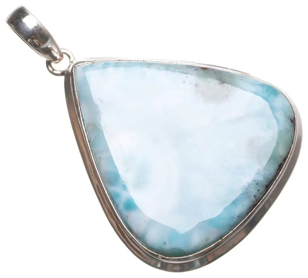 Натуральный Caribbean Larimar ручной уникальный кулон из стерлингового серебра 925 пробы 2