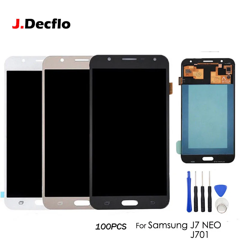 100 шт. AMOLED/на тонкопленочных транзисторах на тонкоплёночных для SAMSUNG Galaxy J7 Neo J701 J701F