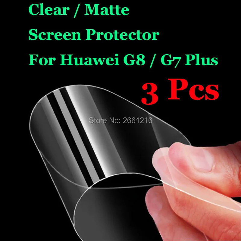 

3Pcs/Lot For Huawei Ascend G8 / G7 Plus / GX8 5.5" HD Clear / Anti-Glare Matte Front Screen Protector Touch Film Protection Skin