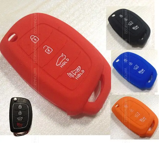 Флип Открытый силиконовый чехол для ключей Fob Hyundai Mistra Santa Fe ix45 2013 2015 дистанционный