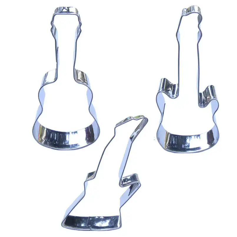 Формы для вырезания печенья в форме гитары из 3 частей инструменты выпечки мягкие