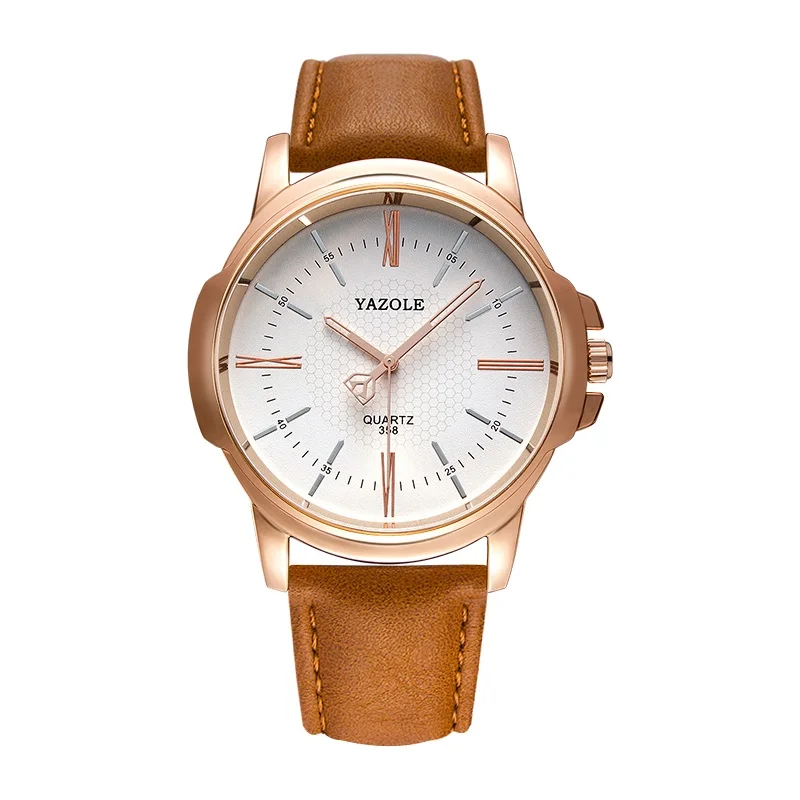 G-brown white YAZOLE, модные кварцевые часы, мужские часы, Топ бренд, Роскошные мужские часы, деловые мужские наручные часы, Hodinky Relogio Masculino - Цвет: G-brown white