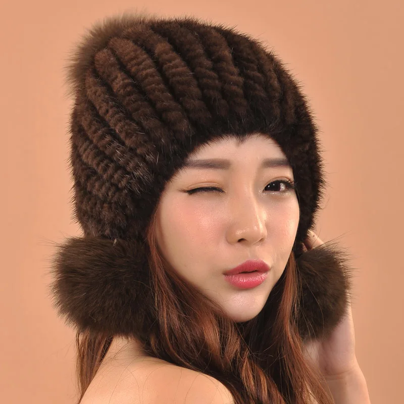 Женская шапка из натурального меха норки теплая зимняя зима 2019|fashion beanie|casual beaniesfur