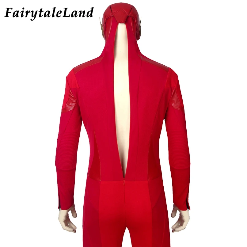 

Newest Barry Allen Falsh Costume superhero The Flash Season 5 Halloween Men Costumes Adult Flash Cosplay Accessories Boots
