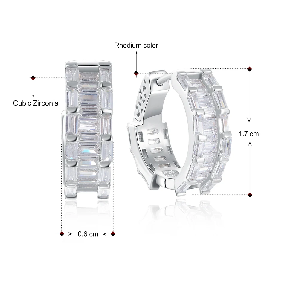 

17 mm diameter Real 925 sterling silver hoop earrings Attractive jewelry fine jewellery forward design silver earring for women
