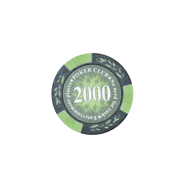 2000 yuan face value K8356 1PCS14g Корона Пшеница PokerClub фильм фишки монеты Baccarat Texas Hold'em двойной цвет Корона глина покер игральные фишки - Цвет: 2000 yuan face value