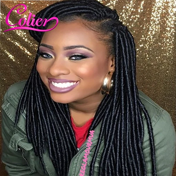 7Pieces/Lot 20strands/Piece Soft Dread Braids Havana Mambo Faux Locs Crochet Hair Synthetic Braiding Clip In |