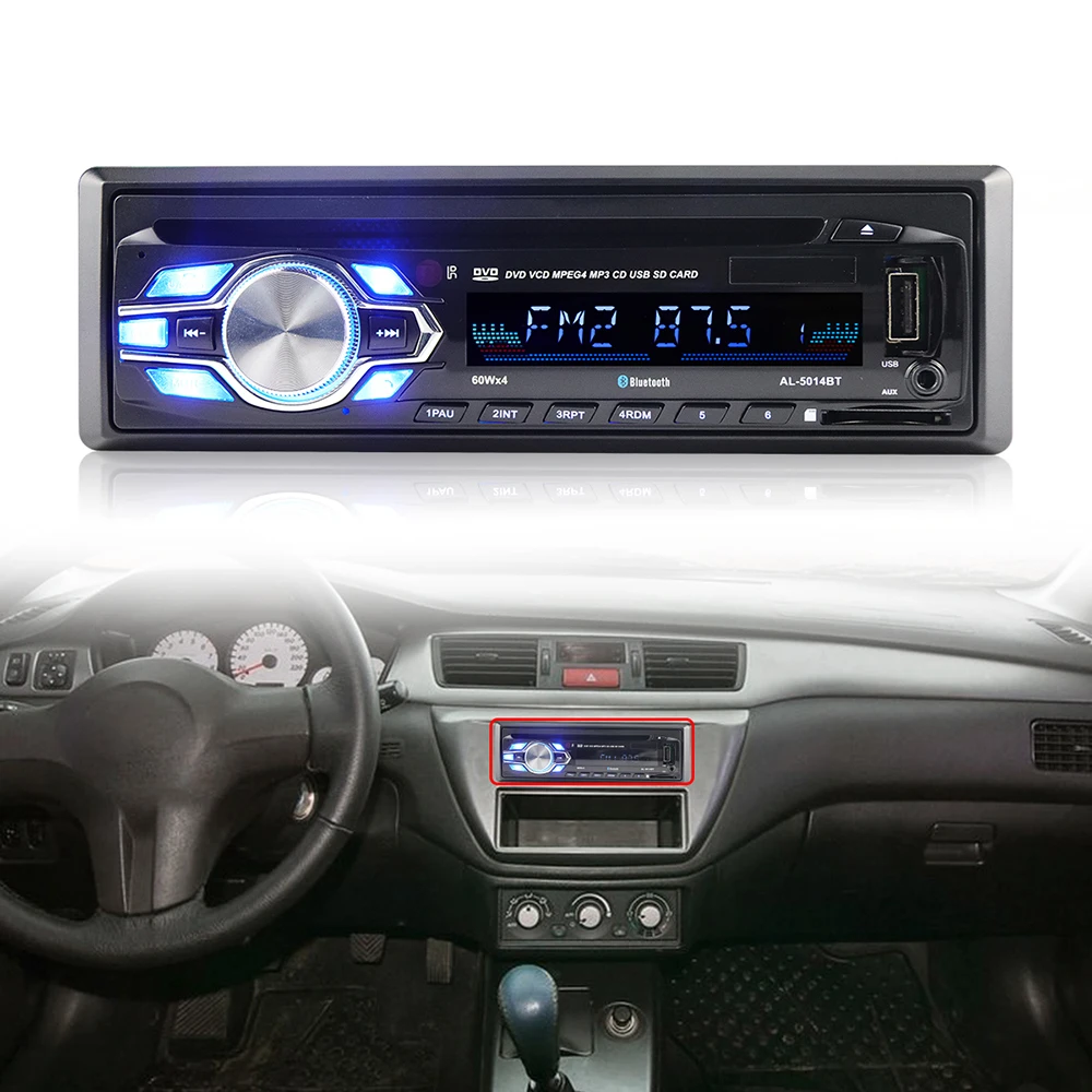 Радио автомобильный CD-плеер Automotivo 1 Din 12 в Bluetooth Авторадио аудио авто стерео USB AUX DVD VCD CD MP3 SD карты радио Para Carro