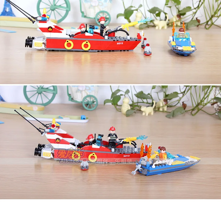 GUDI 9213 Fire boats model Fight inserted Building Blocks Kids Educational toys brain game toy brick gift | Игрушки и хобби