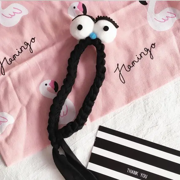 Korean kids small fresh elastic hair bands fashion girl ribbon cute big eyes cartoon print accessories | Детская одежда и обувь
