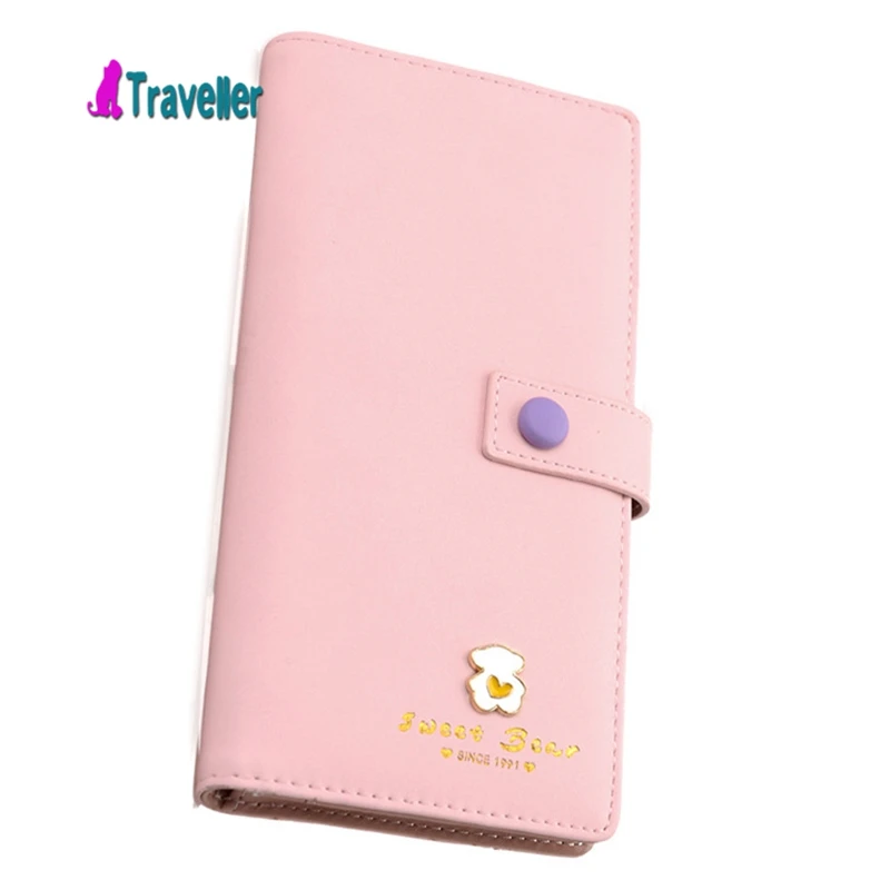 Мода женщин бумажник конфеты цвет ПУ кожаный длинные Дамы сцепления портмоне