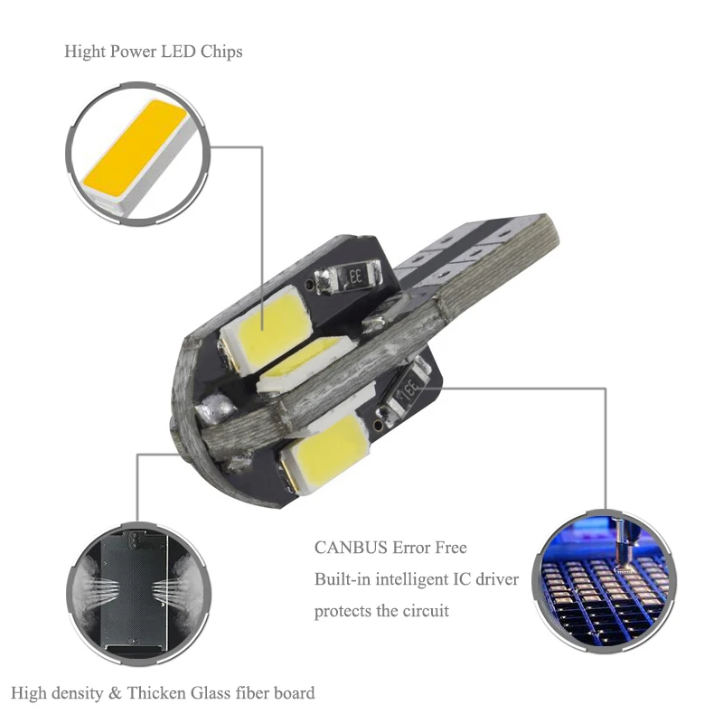 BOAOSI 2x T10 LED W5W Samsung 8SMD Автомобильный номерной знак лампы для Toyota Corolla Avensis Yaris Rav4 Auris