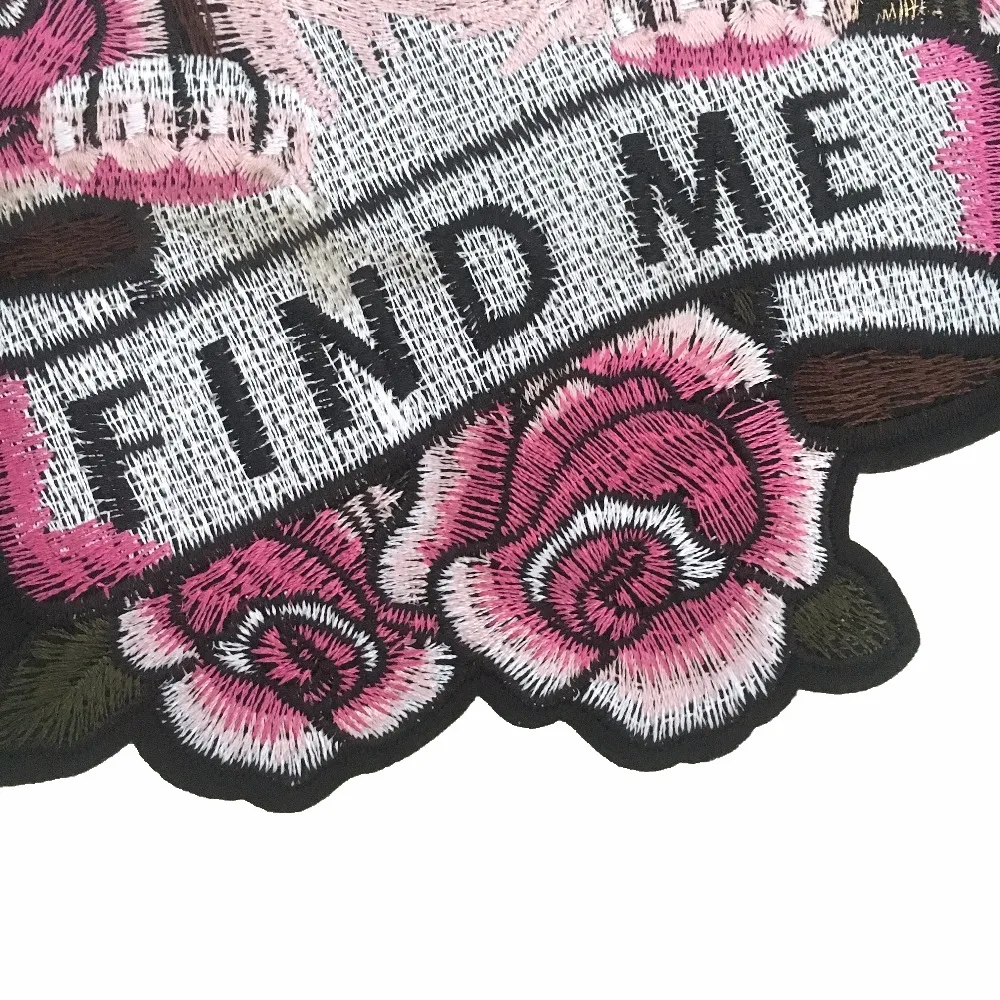 FIND ME Dog Patches Iron on Stickers Applique Embroidered Patch for Clothes DIY Decoration Scrapbook Patchwork Large Appliques | Дом и сад