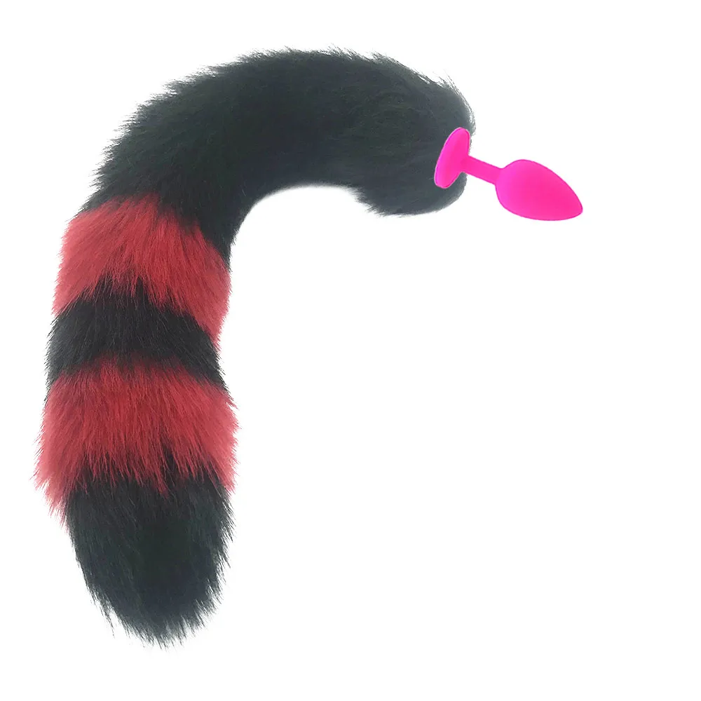 Black Wolf Fake hair Lovely Fox Tail Butt Metal Plug Long Anal Sex Toy Animal RolePlay Cosplay Products Shop | Красота и здоровье