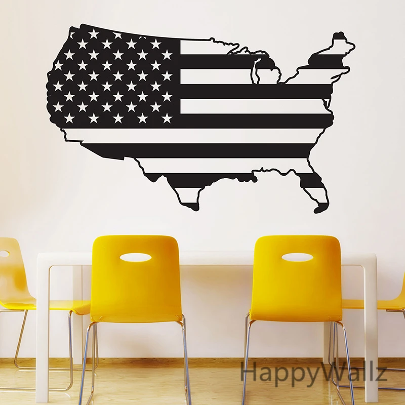 

USA Map Wall Sticker Map Of America Wall Decal 3D Modern American Map Wallpaper Decorating Modern Decor M38