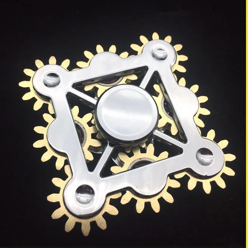 New arrival Hand Spinner Fidget Brass gears Material stainless steel 9 gear linkage And 5 EDC Toys T153 | Игрушки и хобби