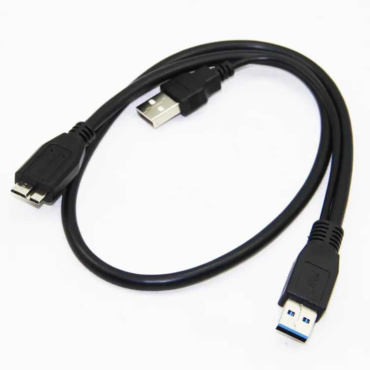 Bochara Micro USB 3,0 с usb-питанием кабель для передачи данных папа-папа Супер Скоростной Y сплиттер 2 в 1 кабель для передачи данных для HDD 60 см 100 см