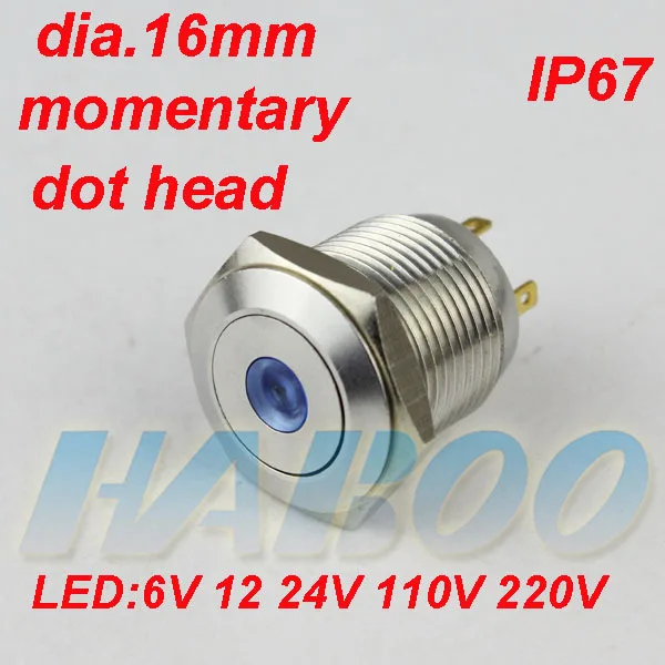 1 шт. в упаковке антивандальный металлический переключатель с подсветкой 1NO